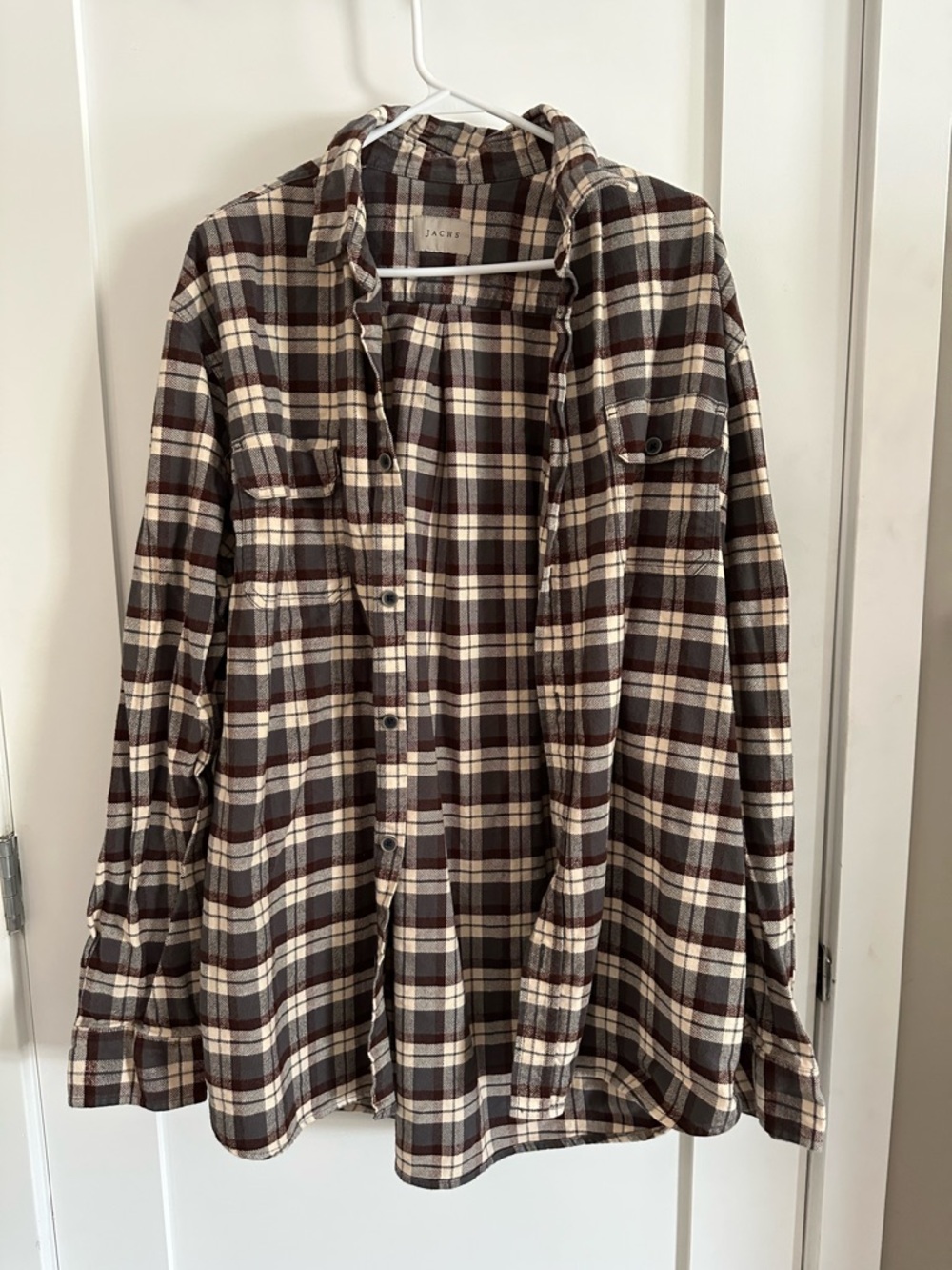 Jachs Brown and Cream Plaid Button-Down Shirt